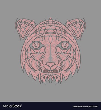 Icon in a flat style abstract tiger vector image