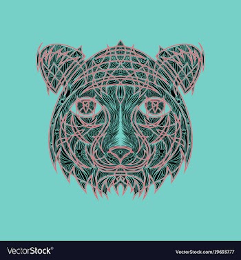 Icon in a flat style abstract tiger vector image