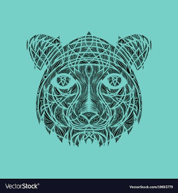 Icon in a flat style abstract tiger vector image