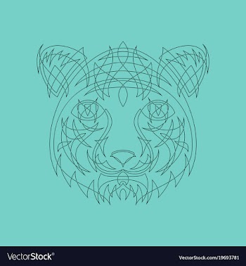 Icon in a flat style abstract tiger vector image