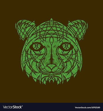 Icon in a flat style abstract tiger vector image