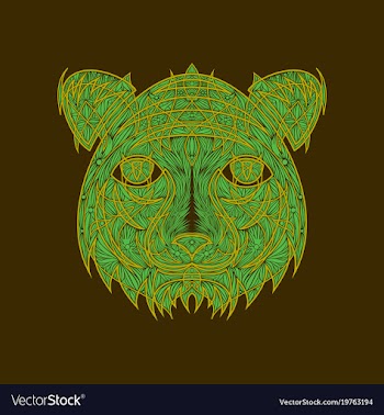 Icon in a flat style abstract tiger vector image