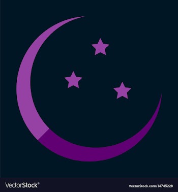 Icon in a flat style ramadan moon and stars vector image
