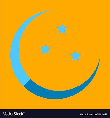 Icon in a flat style ramadan moon and stars vector image