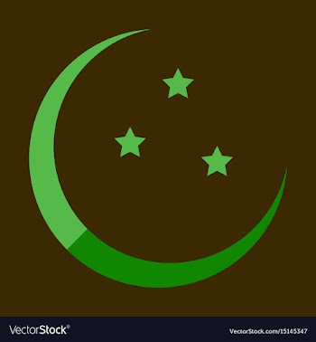 Icon in a flat style ramadan moon and stars vector image