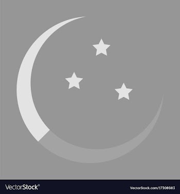 Icon in a flat style ramadan moon and stars vector image