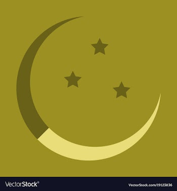 Icon in a flat style ramadan moon and stars vector image
