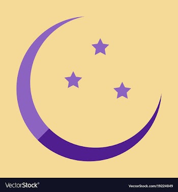 Icon in a flat style ramadan moon and stars vector image