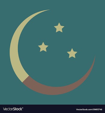 Icon in a flat style ramadan moon and stars vector image