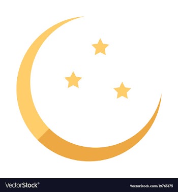 Icon in a flat style ramadan moon and stars vector image