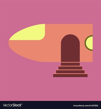Icon in flat design airplane nose vector image