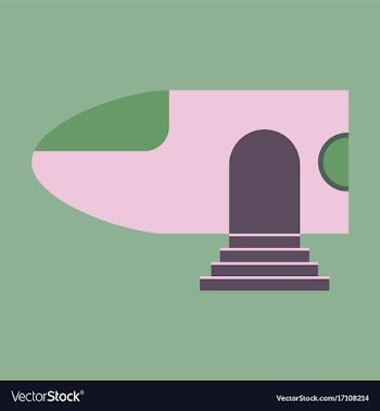 Icon in flat design airplane nose vector image