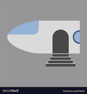 Icon in flat design airplane nose vector image