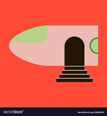 Icon in flat design airplane nose vector image
