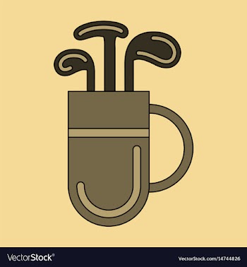 Icon in flat design bag with clubs vector image