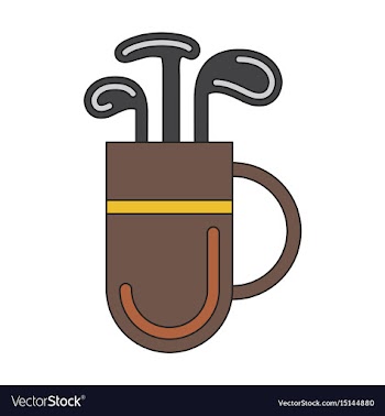 Icon in flat design bag with clubs vector image