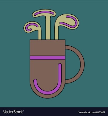 Icon in flat design bag with clubs vector image
