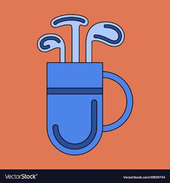 Icon in flat design bag with clubs vector image