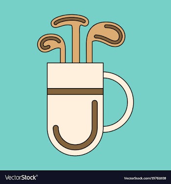 Icon in flat design bag with clubs vector image