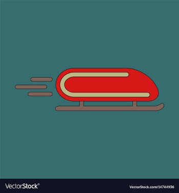 Icon in flat design bobsled vector image