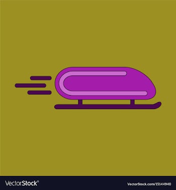 Icon in flat design bobsled vector image