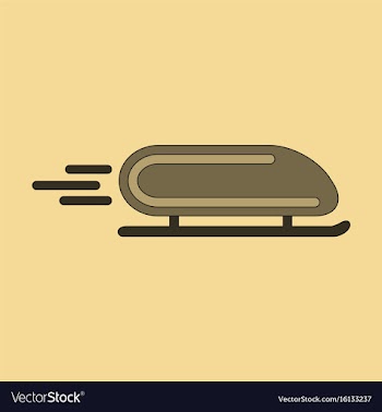 Icon in flat design bobsled vector image