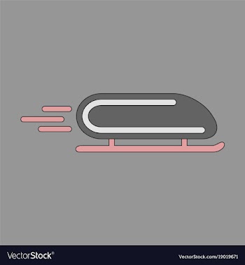 Icon in flat design bobsled vector image