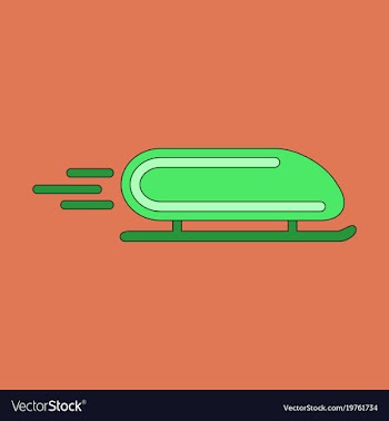 Icon in flat design bobsled vector image