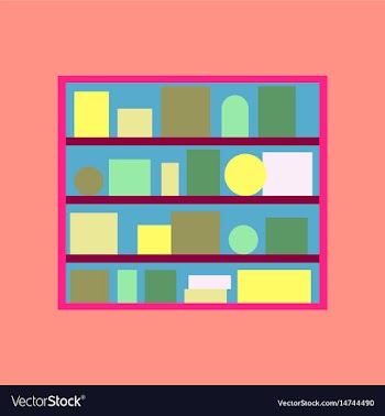 Icon in flat design bookshelf vector image