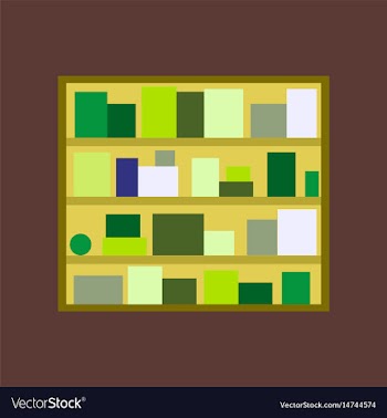 Icon in flat design bookshelf vector image