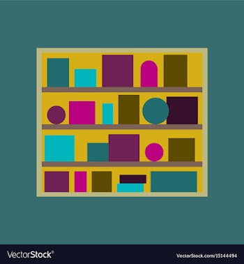 Icon in flat design bookshelf vector image