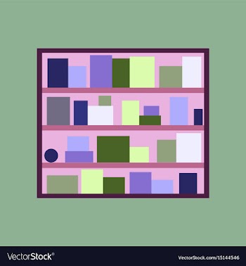 Icon in flat design bookshelf vector image