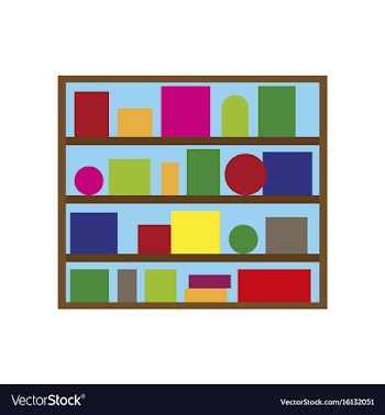 Icon in flat design bookshelf vector image