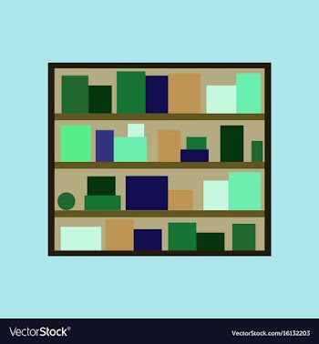 Icon in flat design bookshelf vector image