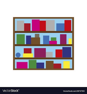 Icon in flat design bookshelf vector image