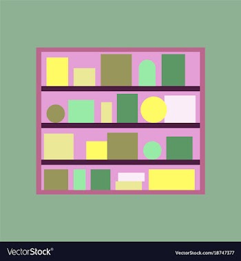 Icon in flat design bookshelf vector image