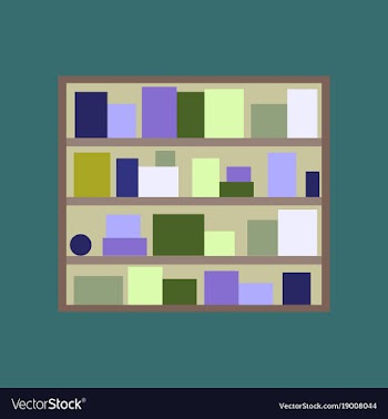 Icon in flat design bookshelf vector image