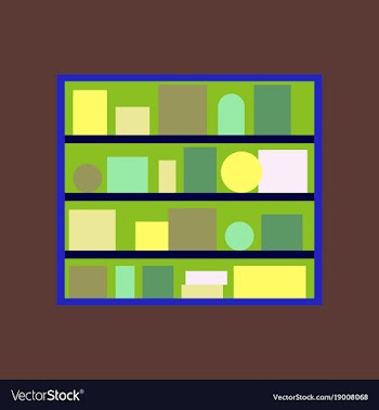 Icon in flat design bookshelf vector image