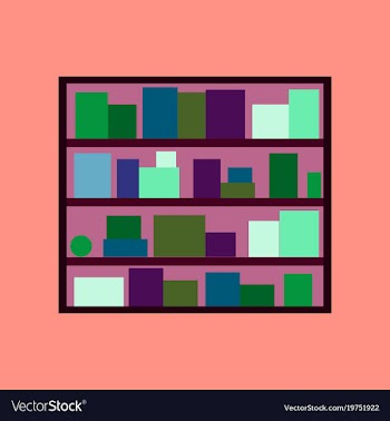 Icon in flat design bookshelf vector image
