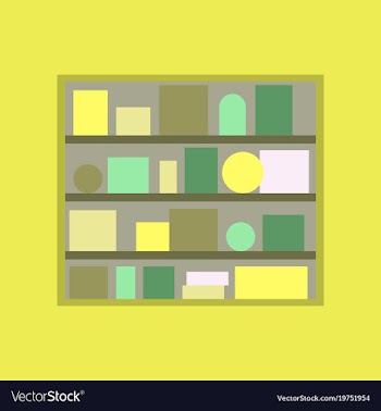 Icon in flat design bookshelf vector image