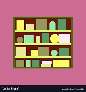 Icon in flat design bookshelf vector image