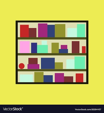 Icon in flat design bookshelf vector image