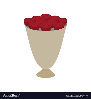 Icon in flat design bouquet of roses vector image