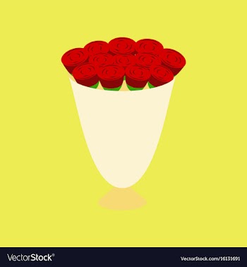 Icon in flat design bouquet of roses vector image