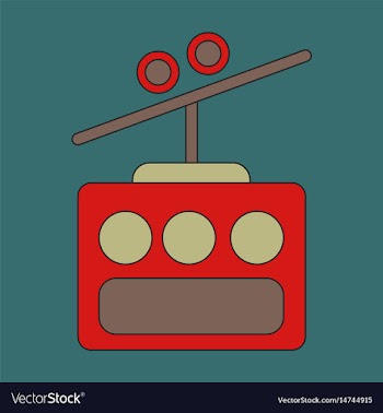Icon in flat design cabin ski lift vector image