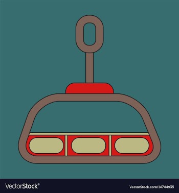 Icon in flat design cabin ski lift vector image