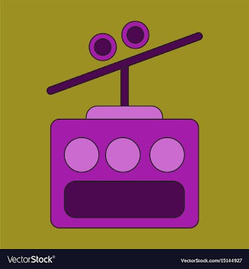 Icon in flat design cabin ski lift vector image