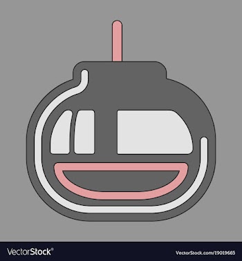 Icon in flat design cabin ski lift vector image