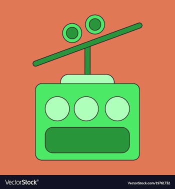 Icon in flat design cabin ski lift vector image