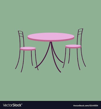 Icon in flat design chairs and table vector image